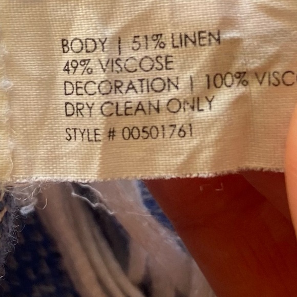 Club Monaco Knit Poncho With Fringe Size S Blue White Boho Chic Bohemian Beach - Picture 5 of 7